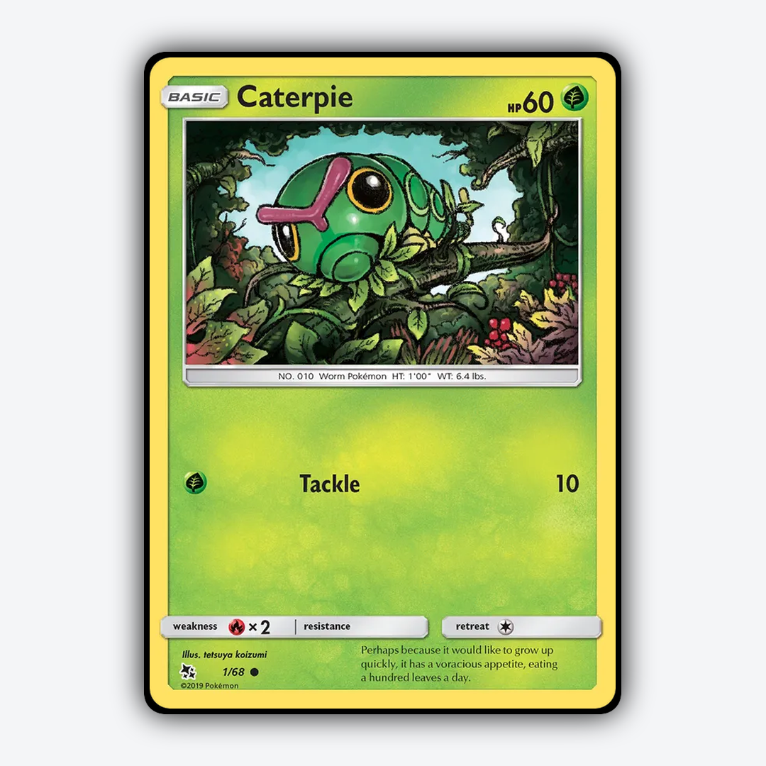 Caterpie 001/68 - Hidden Fates Set - Card Rug