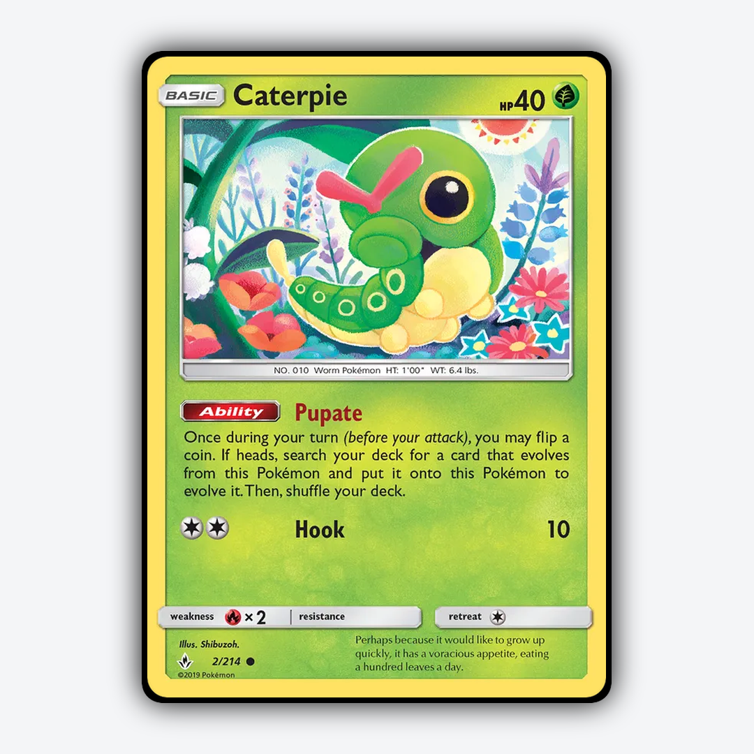 Caterpie 002/214 - Unbroken Bonds Set - Card Rug
