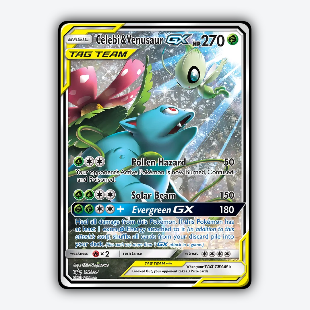 Celebi & Venusaur-GX #167 - SM Black Star Promos Set - Card Rug