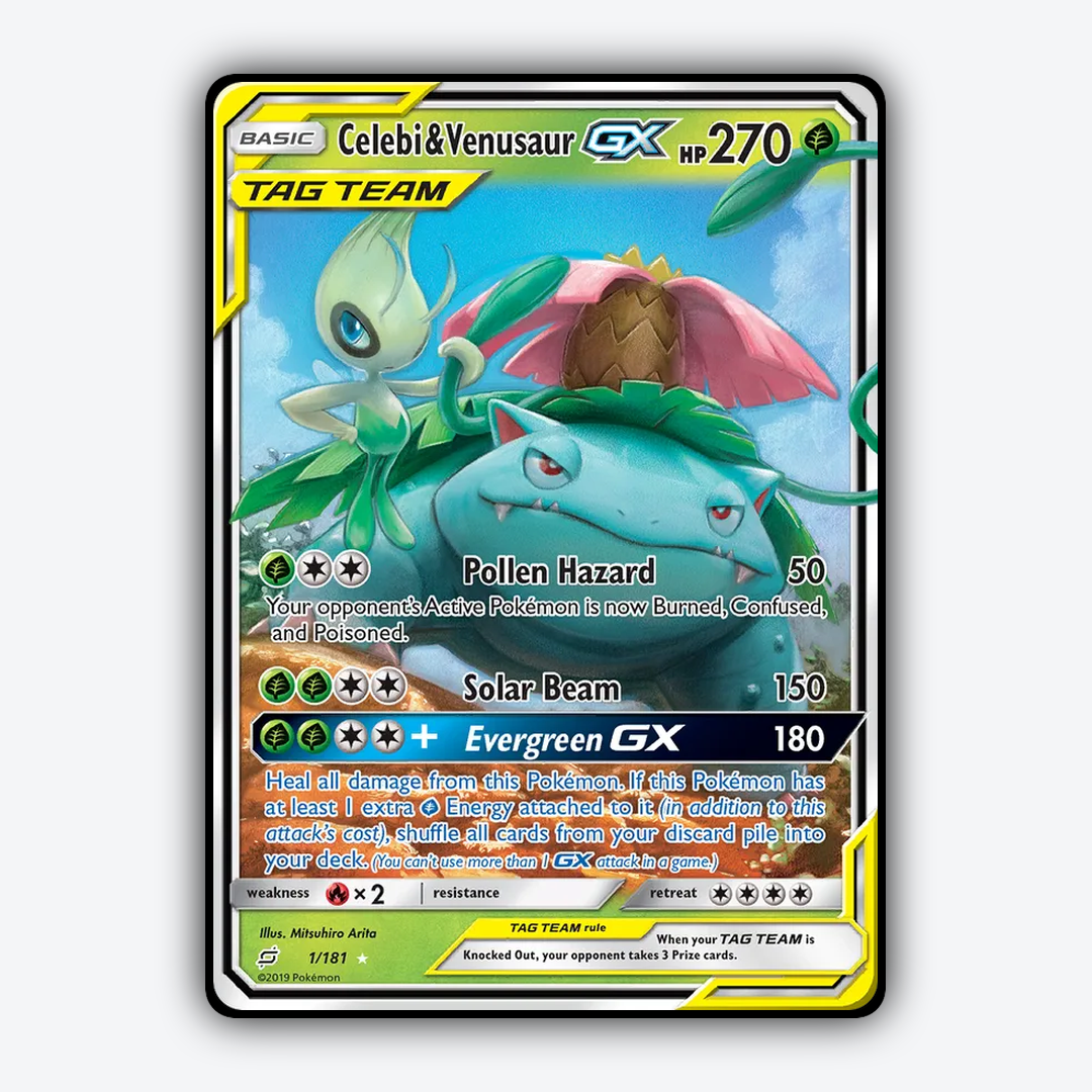 Celebi & Venusaur-GX 001/181 - Team Up Set - Card Rug