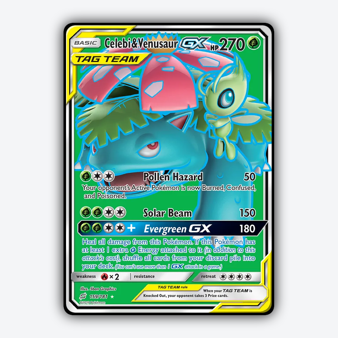 Celebi & Venusaur-GX 159/181 - Team Up Set - Card Rug