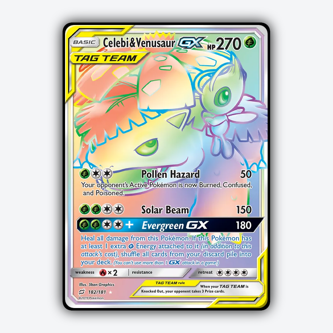 Celebi & Venusaur-GX 182/181 - Team Up Set - Card Rug