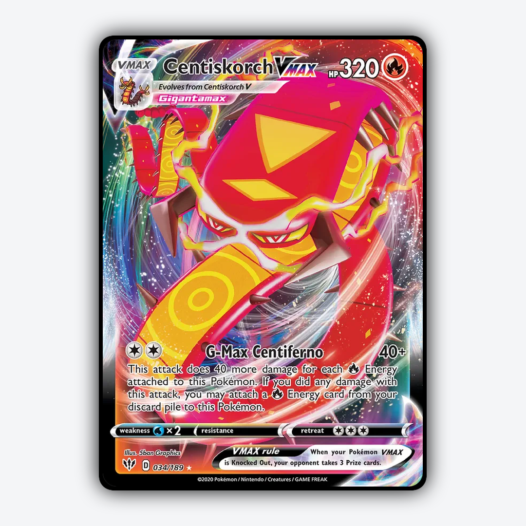 Centiskorch VMAX 034/189 - Darkness Ablaze Set - Card Rug