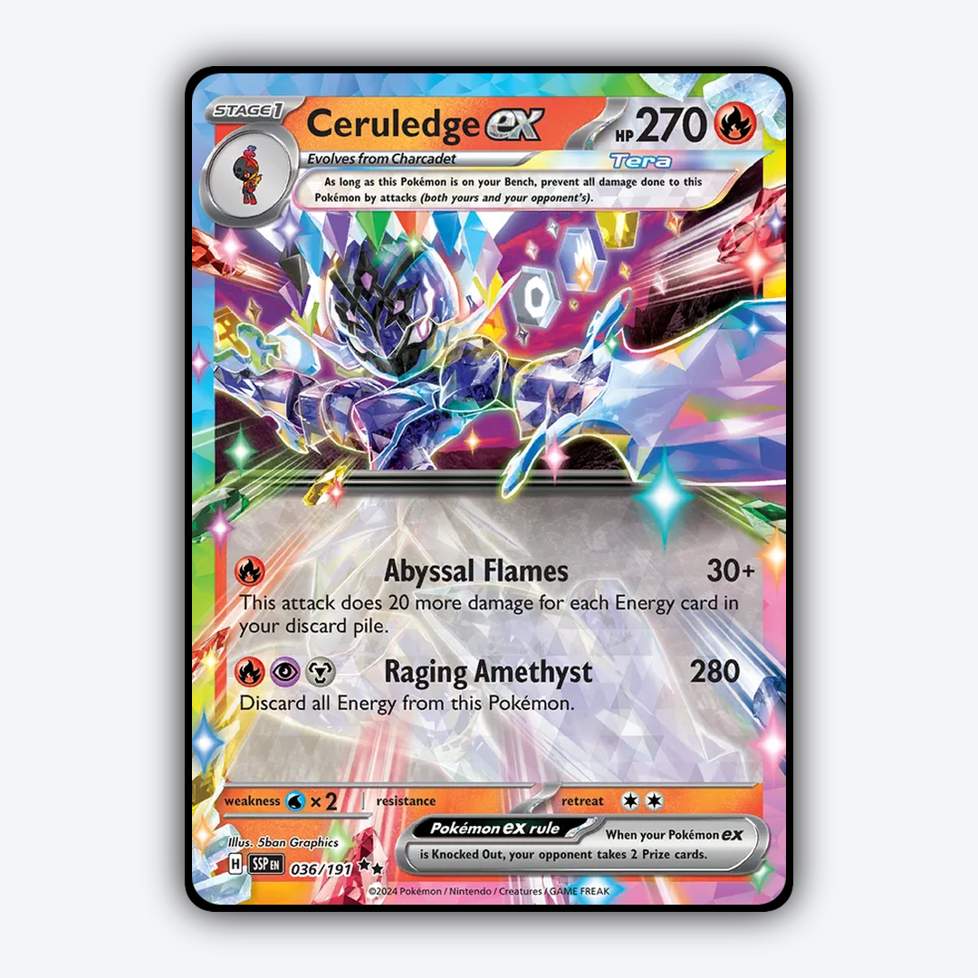 Ceruledge ex #36 - Surging Sparks Set - Card Rug