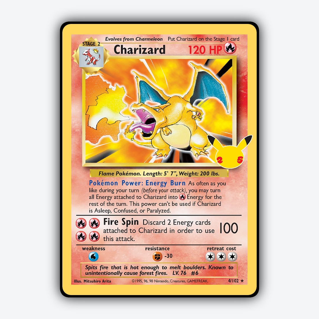 Charizard #4 - Celebrations: Classic Collection Set - Card Rug