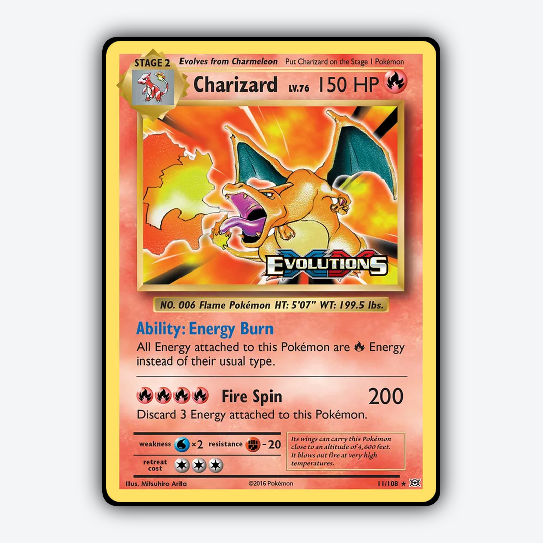 Charizard #11 - Evolutions Set - Card Rug