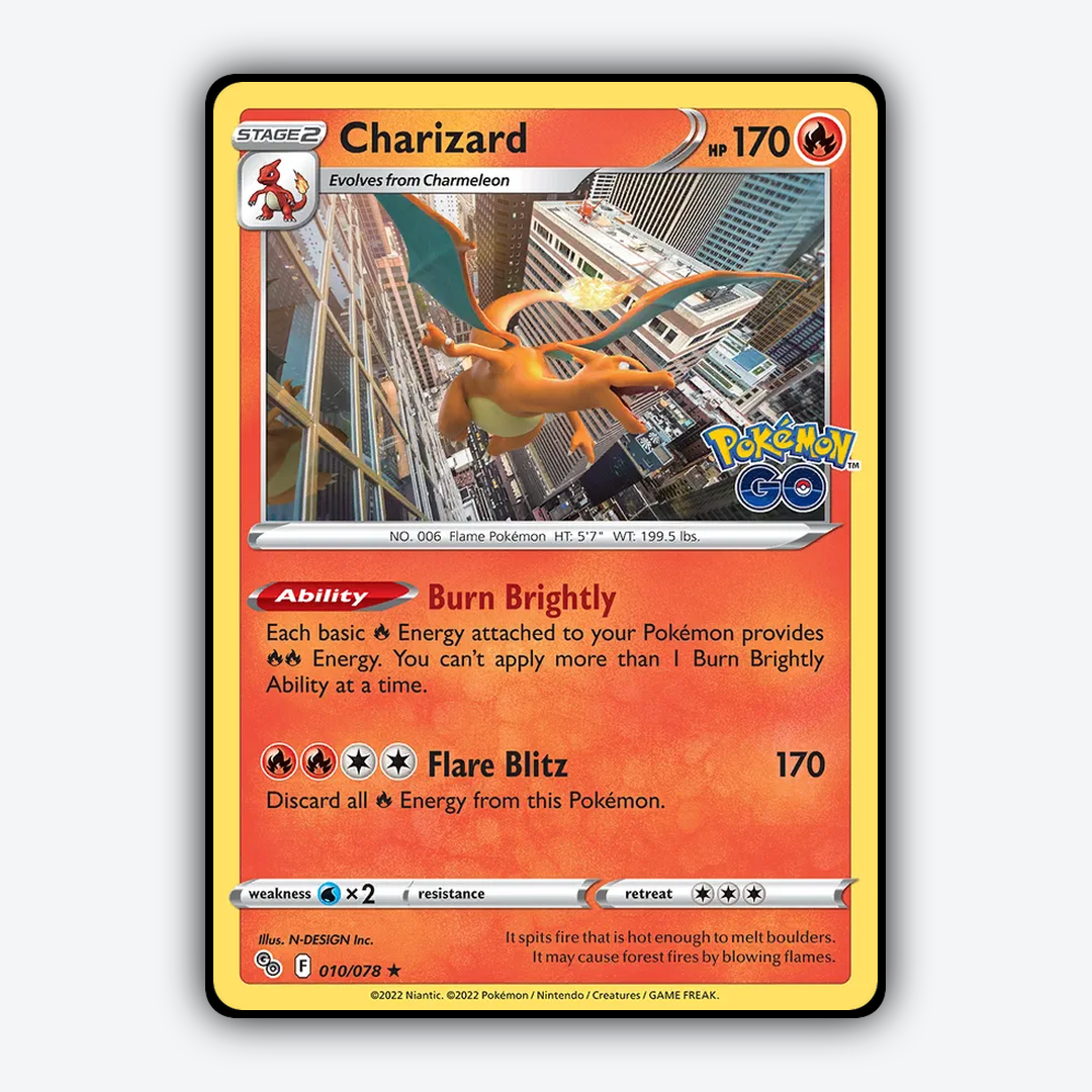 Charizard 010/78 - Pokémon GO Set - Card Rug