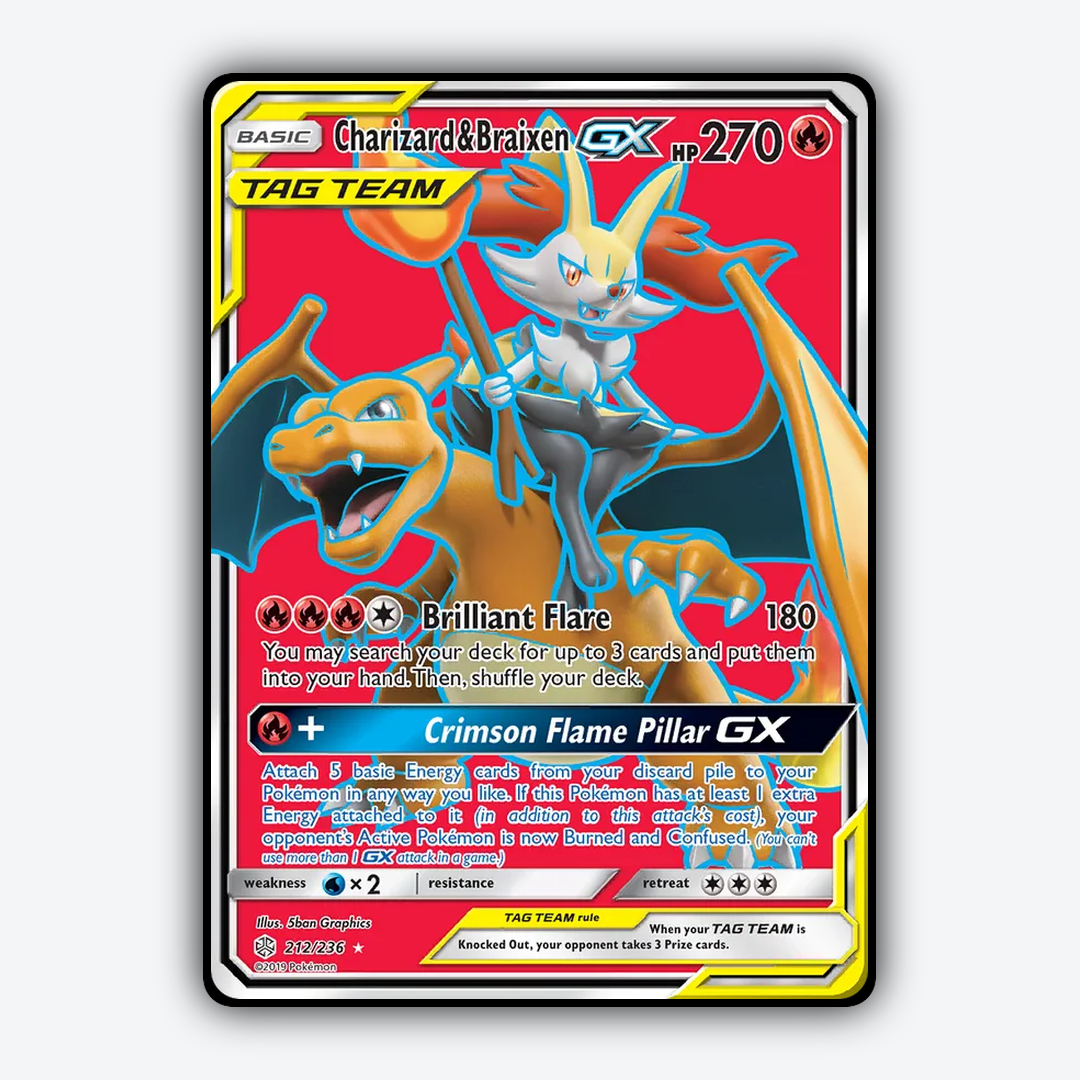 Charizard & Braixen-GX 212/236 - Cosmic Eclipse Set - Card Rug