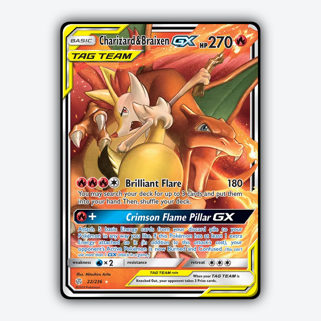 Charizard & Braixen-GX 022/236 - Cosmic Eclipse Set - Card Rug