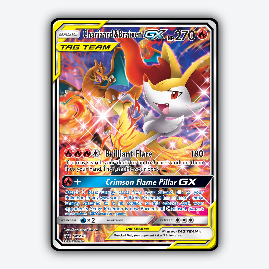 Charizard & Braixen-GX #230 - SM Black Star Promos Set - Card Rug