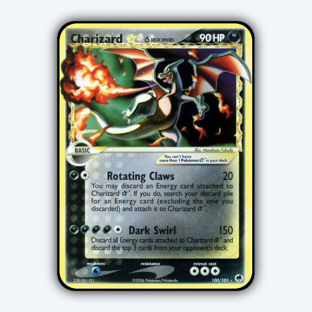 Charizard ★ δ 100/101 - Dragon Frontiers Set - Card Rug
