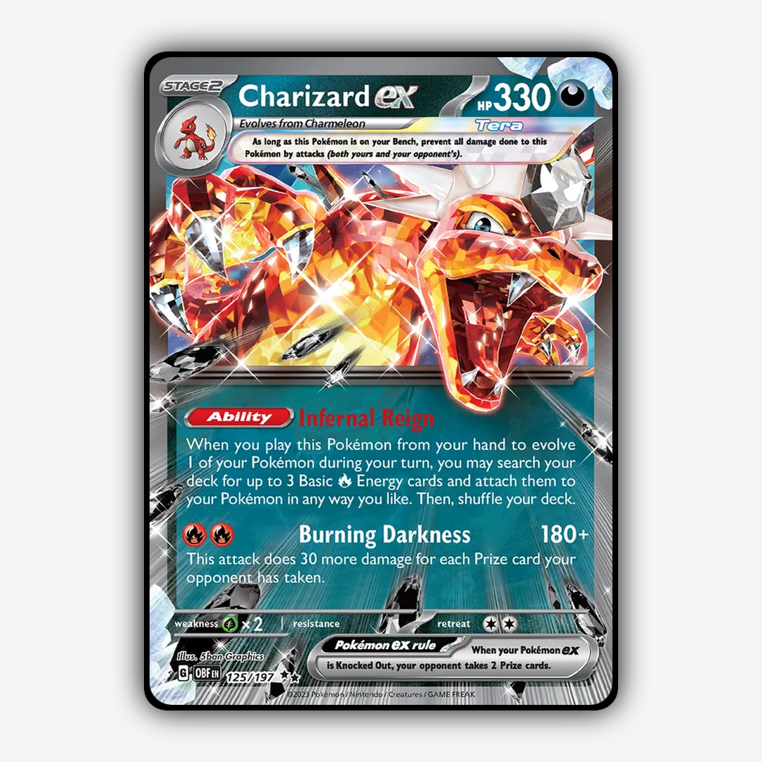Charizard ex #125 - Obsidian Flames Set - Card Rug