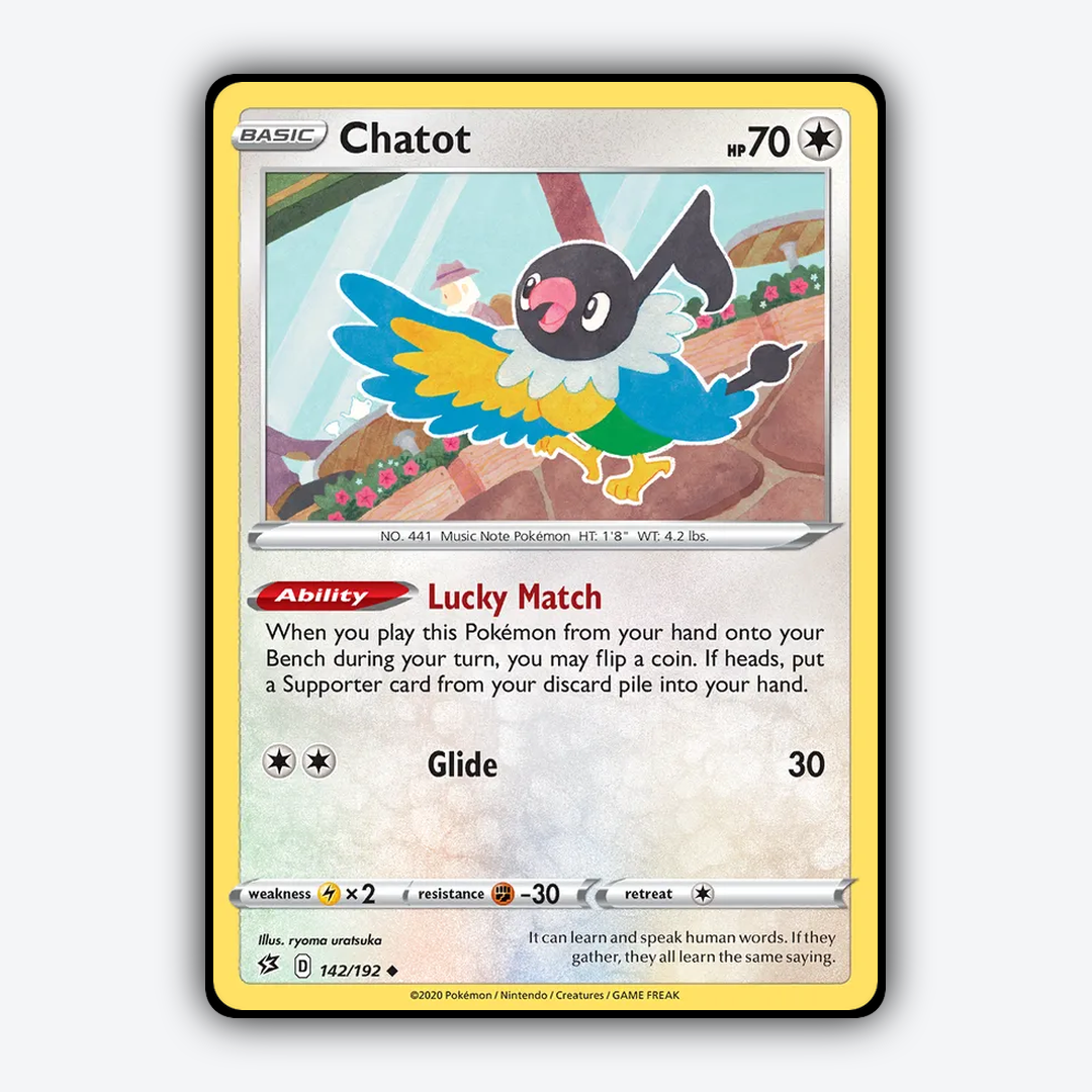 Chatot 142/192 - Rebel Clash Set - Card Rug