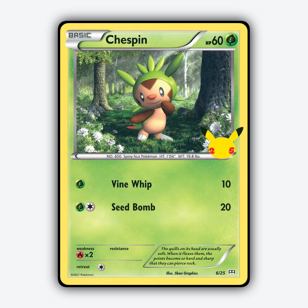 Chespin 006/25 - McDonald's Collection 2021 Set - Card Rug