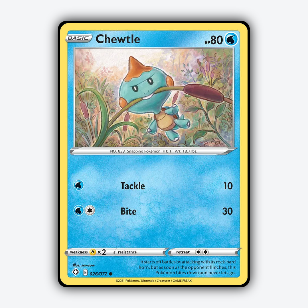 Chewtle 026/72 - Shining Fates Set - Card Rug