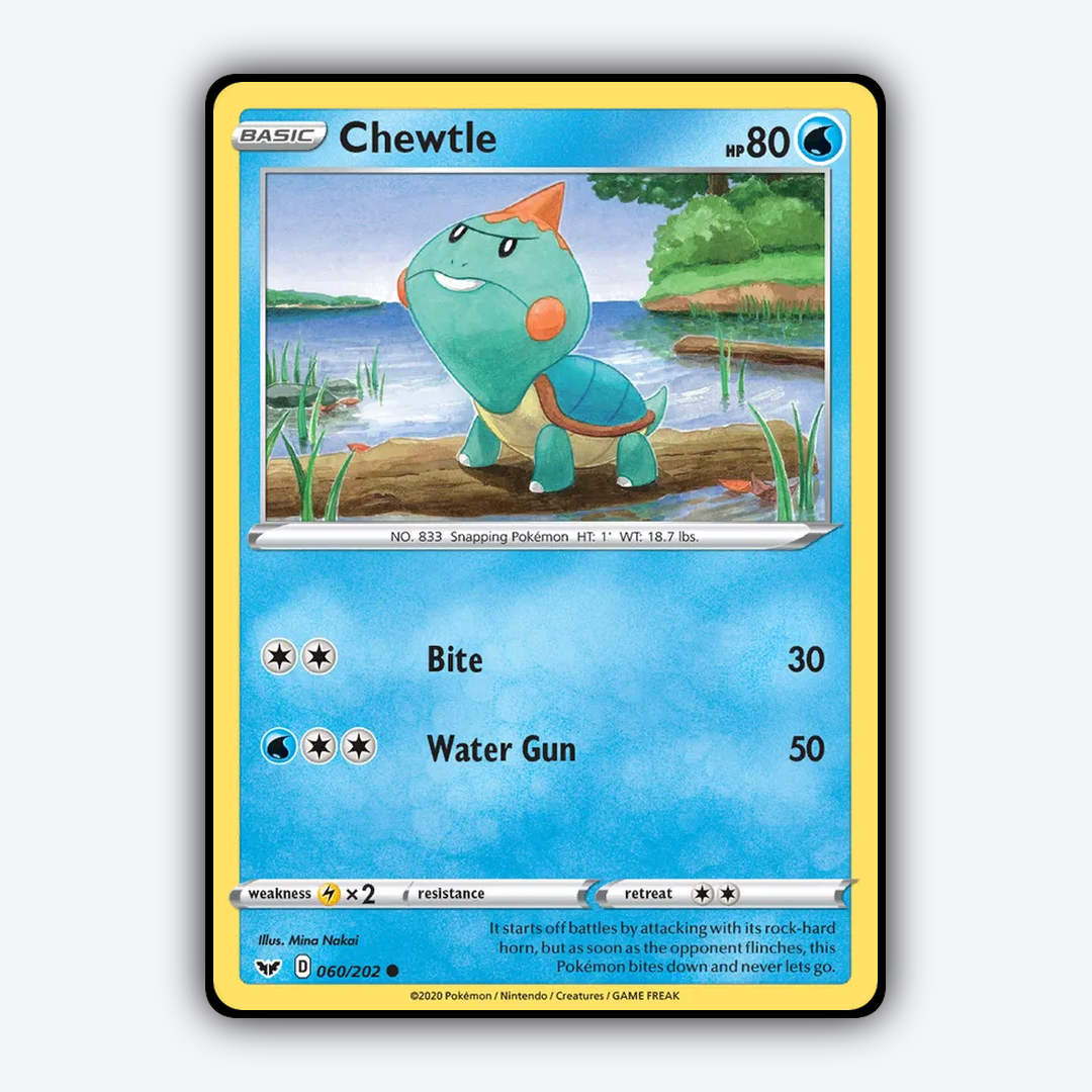 Chewtle 060/202 - Sword & Shield Set - Card Rug