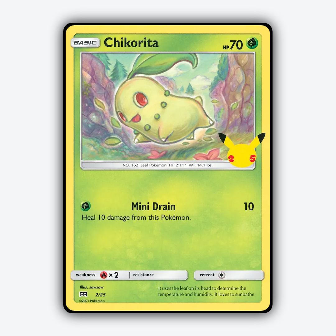Chikorita 002/25 - McDonald's Collection 2021 Set - Card Rug