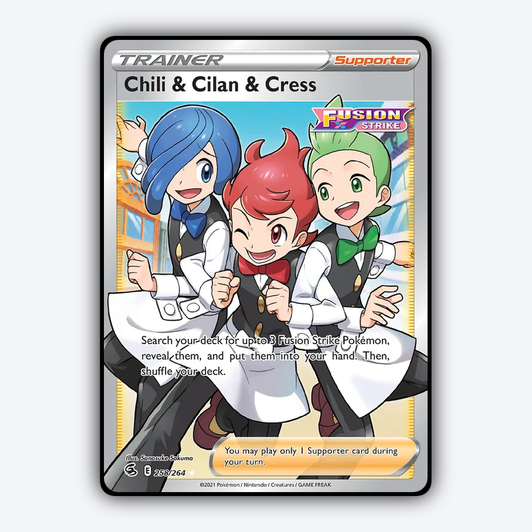 Chili & Cilan & Cress 258/264 - Fusion Strike Set - Card Rug