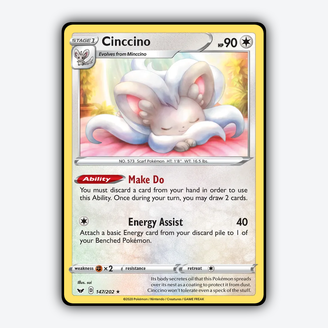 Cinccino 147/202 - Sword & Shield Set - Card Rug