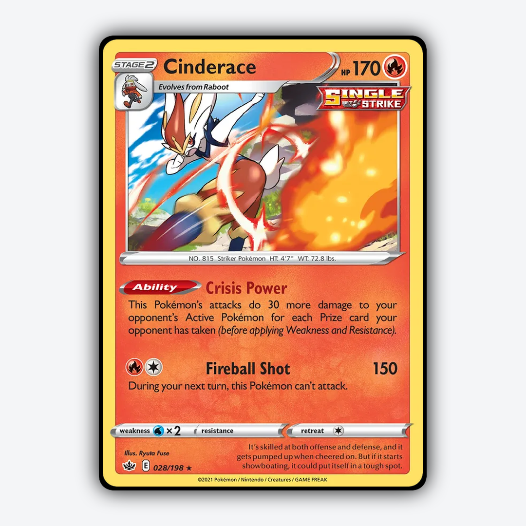 Cinderace 028/198 - Chilling Reign Set - Card Rug