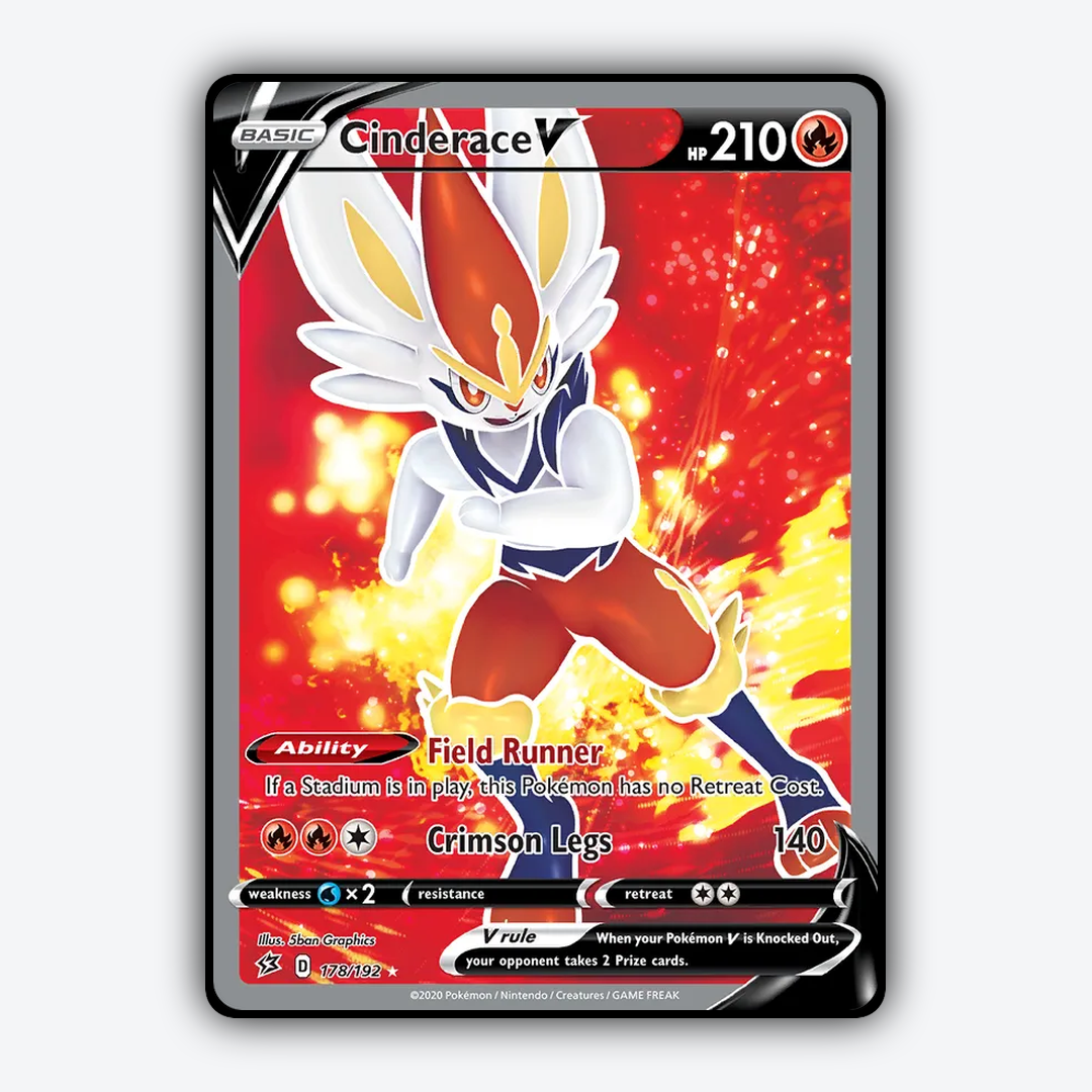 Cinderace V 178/192 - Rebel Clash Set - Card Rug