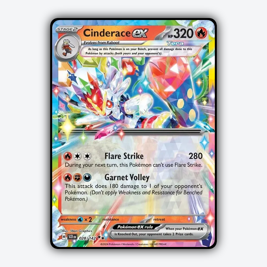 Cinderace ex 028/142 - Stellar Crown Set - Card Rug