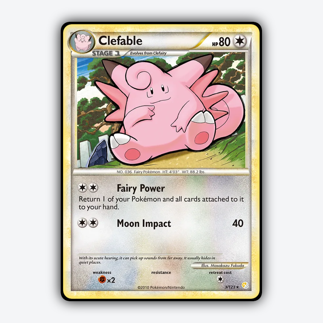 Clefable 003/123 - HeartGold & SoulSilver Set - Card Rug