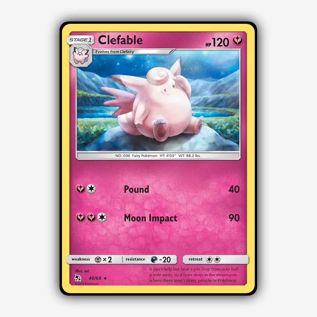 Clefable 040/68 - Hidden Fates Set - Card Rug