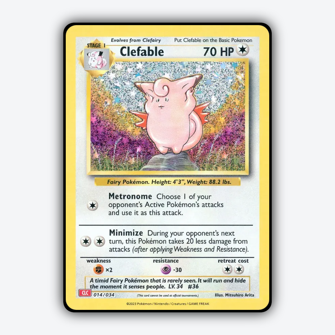 Clefable 014/034 - Pokémon TCG Classic - Charizard Set - Card Rug