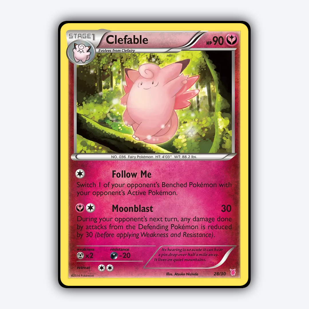 Clefable 028/30 - XY Trainer Kit Wigglytuff Set - Card Rug