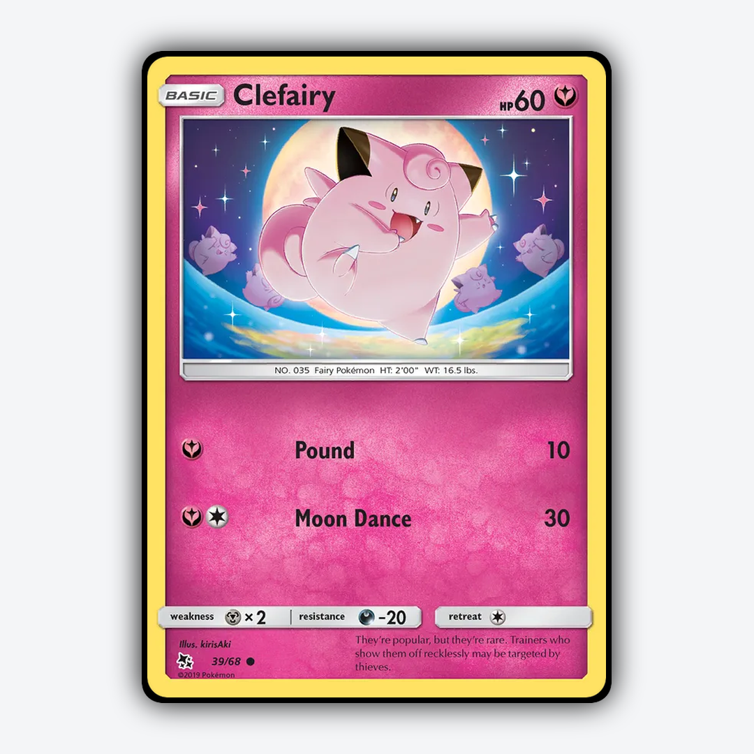 Clefairy 039/68 - Hidden Fates Set - Card Rug