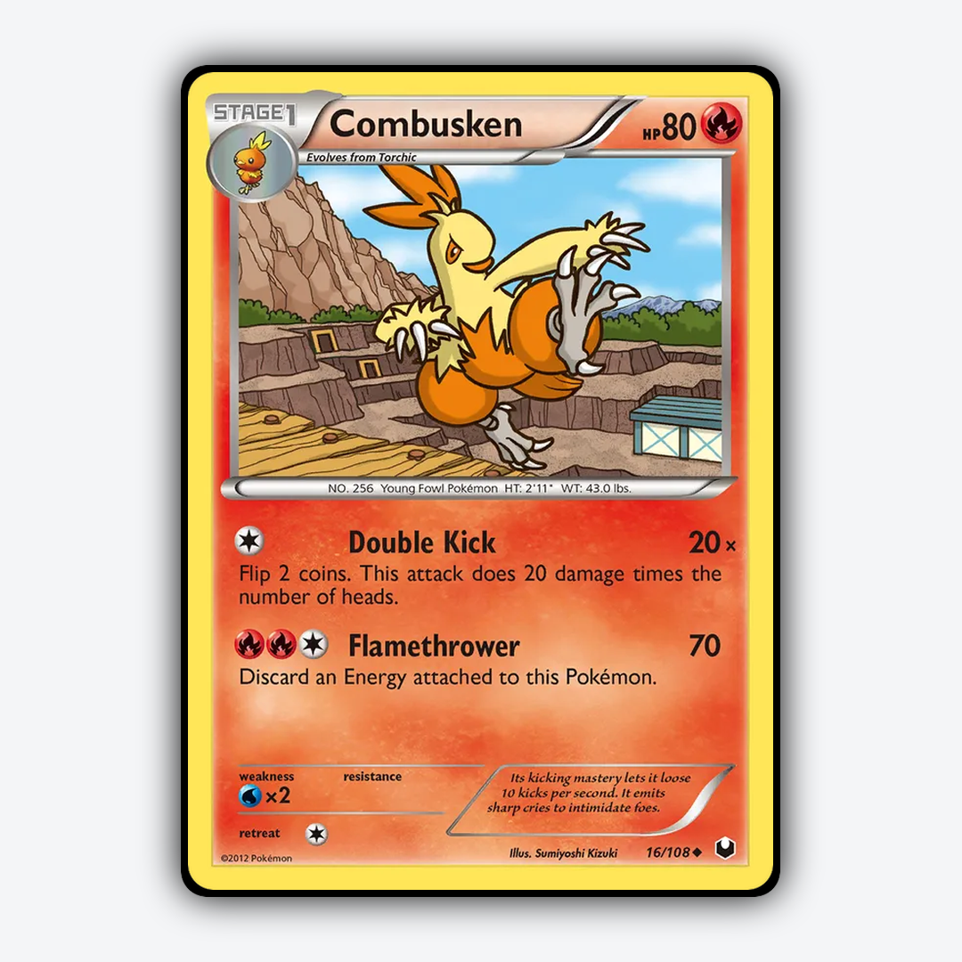 Combusken 016/108 - Dark Explorers Set - Card Rug