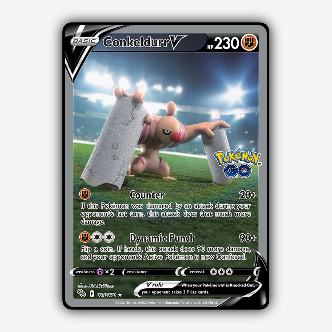 Conkeldurr V 074/78 - Pokémon GO Set - Card Rug
