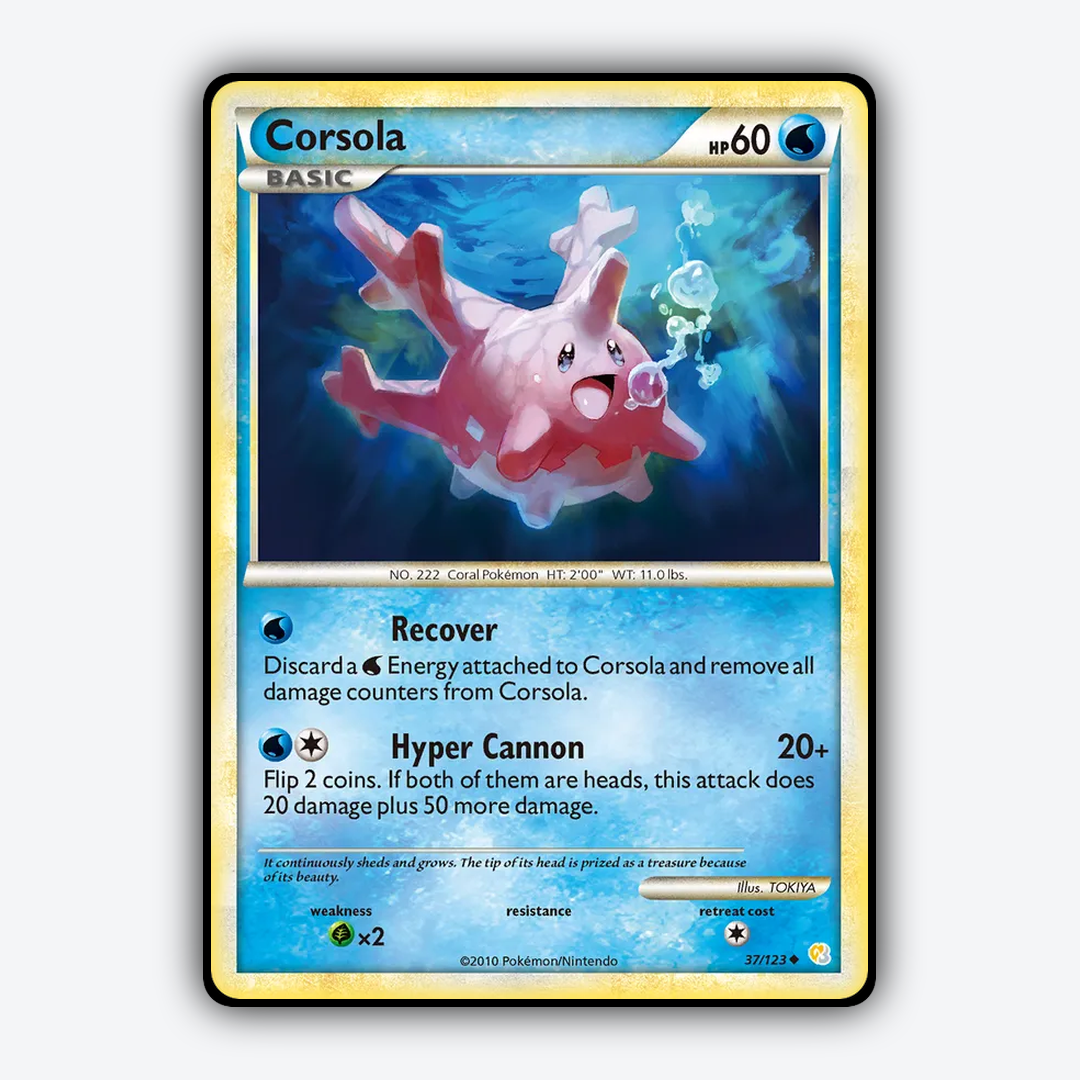 Corsola 037/123 - HeartGold & SoulSilver Set - Card Rug