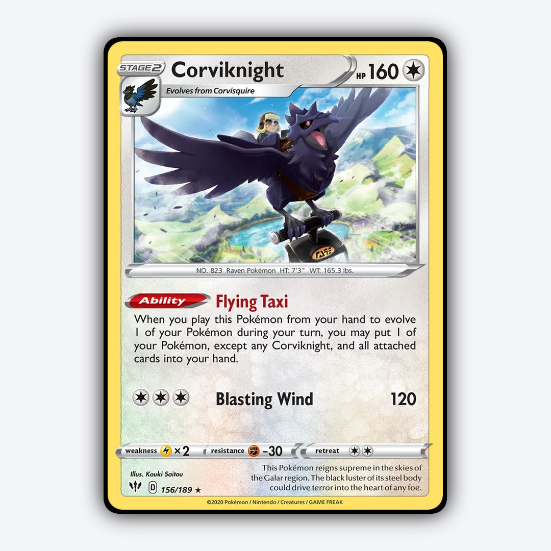 Corviknight 156/189 - Darkness Ablaze Set - Card Rug