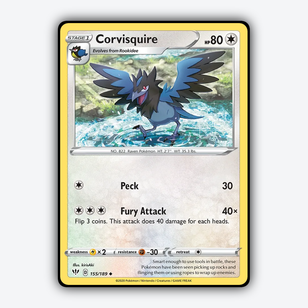 Corvisquire 155/189 - Darkness Ablaze Set - Card Rug