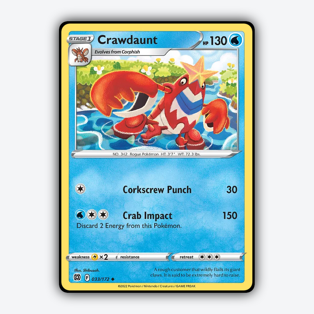 Crawdaunt 033/172 - Brilliant Stars Set - Card Rug
