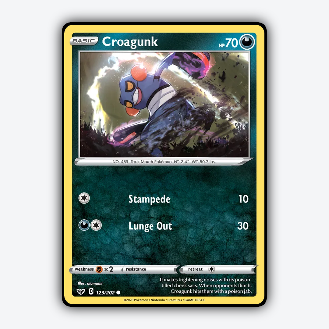Croagunk 123/202 - Sword & Shield Set - Card Rug