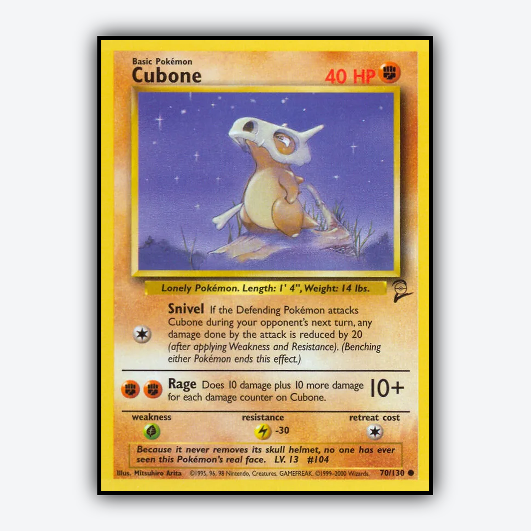 Cubone 070/130 - Base Set 2 Set - Card Rug