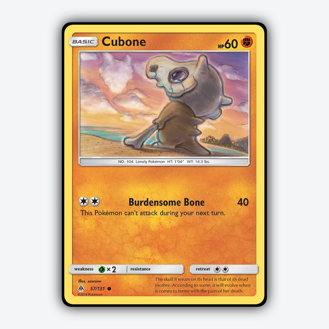 Cubone 057/131 - Forbidden Light Set - Card Rug