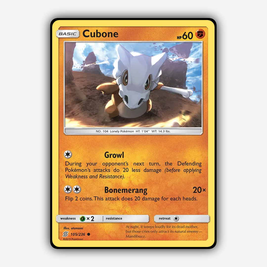 Cubone 105/236 - Unified Minds Set - Card Rug