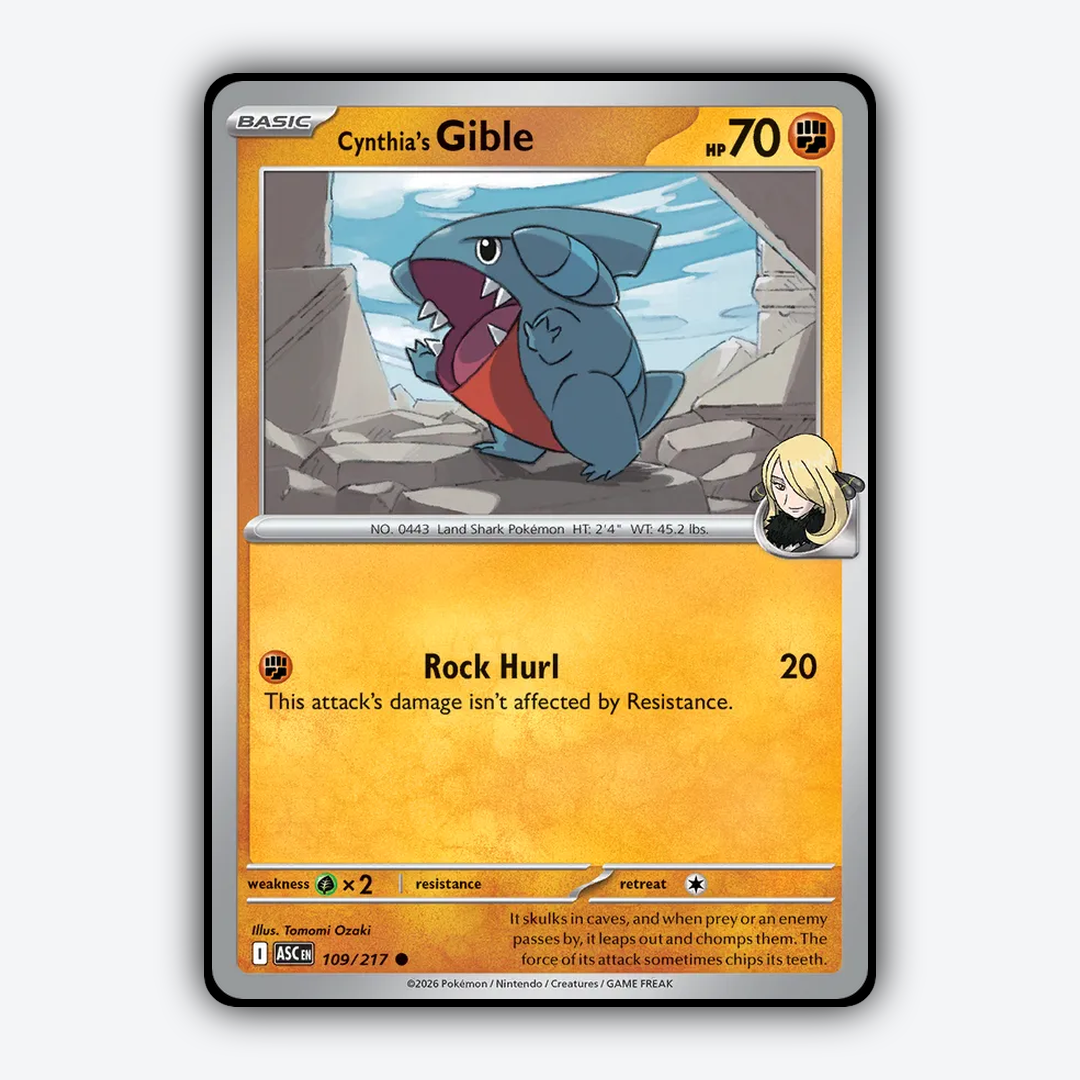Cynthia's Gible 109/217 - Ascended Heroes Set - Card Rug