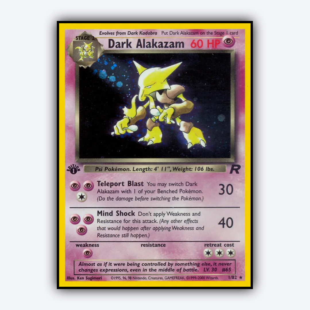 Dark Alakazam 001/82 - Team Rocket Set - Card Rug