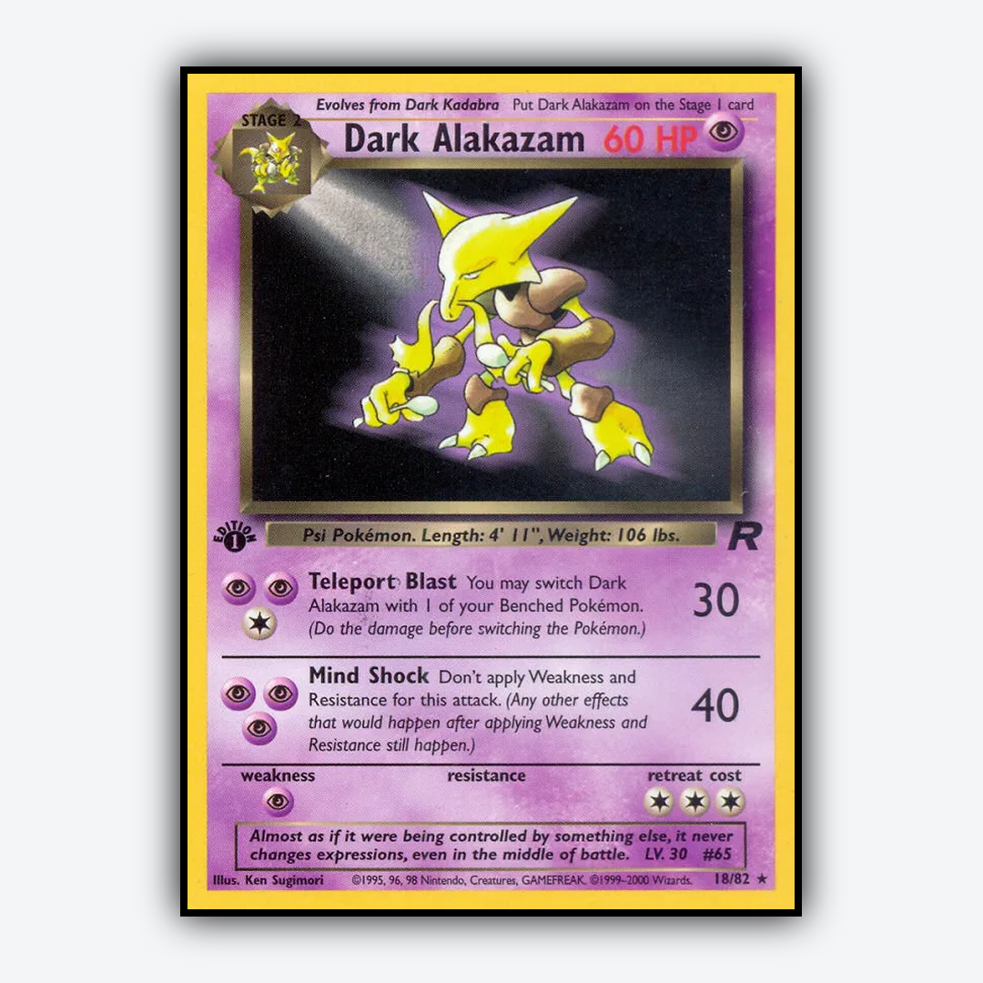Dark Alakazam 018/82 - Team Rocket Set - Card Rug