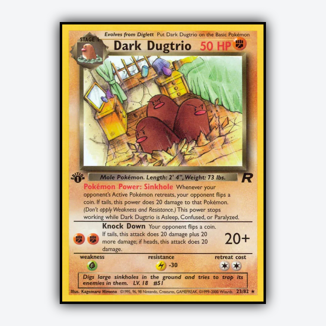Dark Dugtrio 023/82 - Team Rocket Set - Card Rug