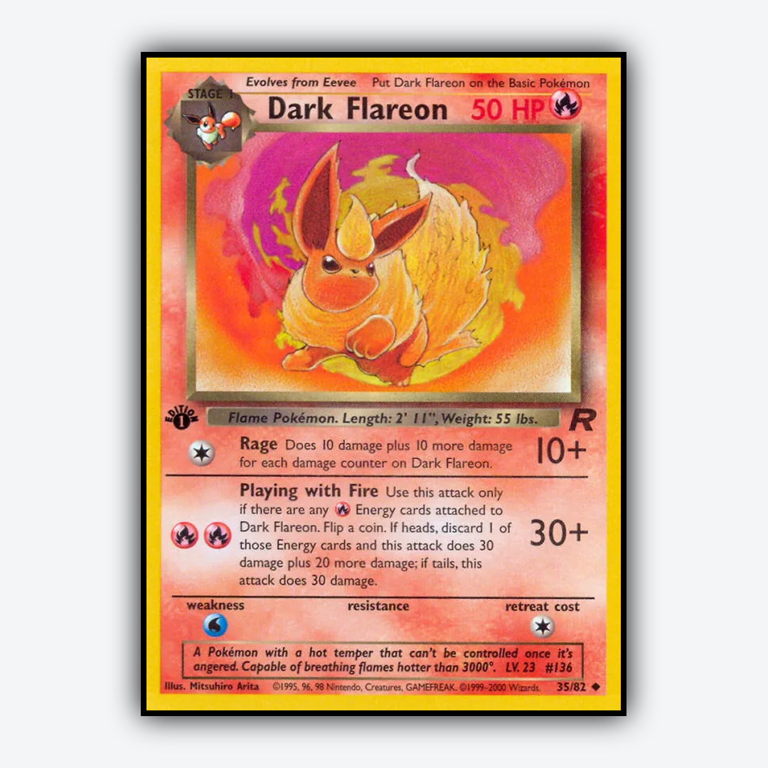 Dark Flareon 035/82 - Team Rocket Set - Card Rug