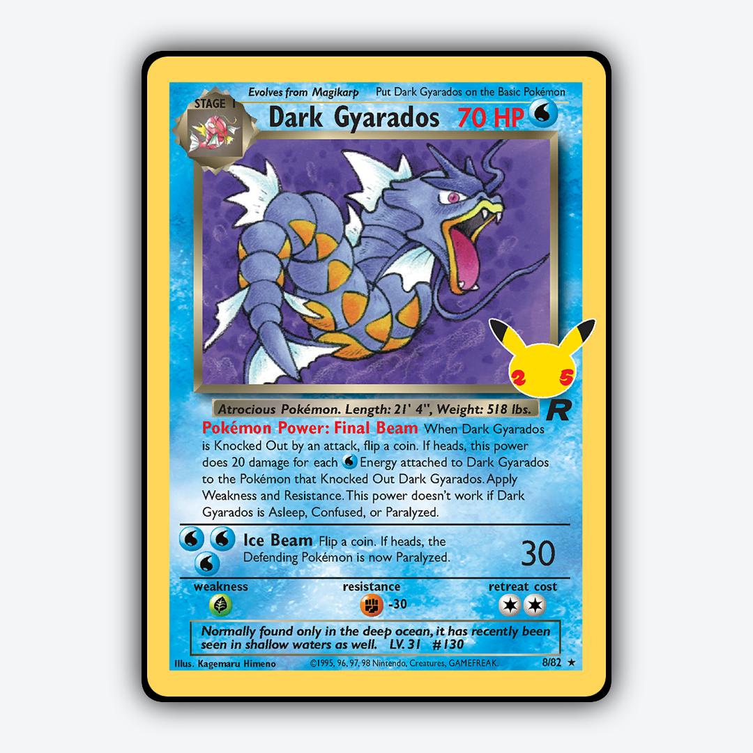 Dark Gyarados #82 - Celebrations: Classic Collection Set - Card Rug