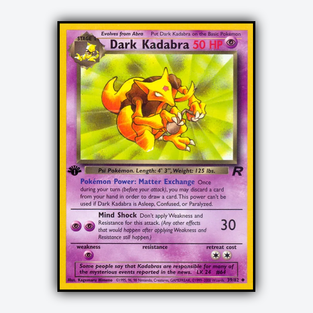 Dark Kadabra 039/82 - Team Rocket Set - Card Rug