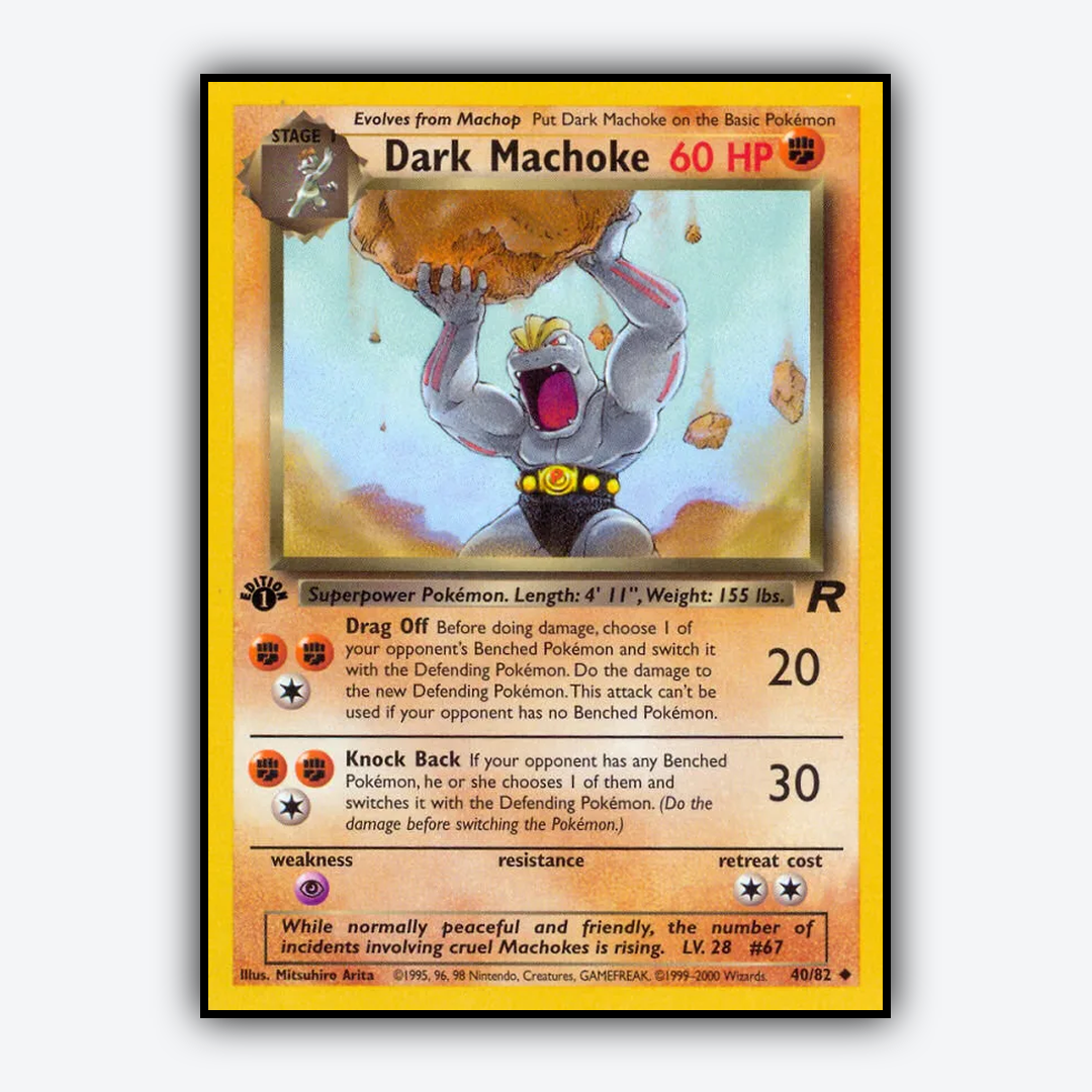 Dark Machoke 040/82 - Team Rocket Set - Card Rug