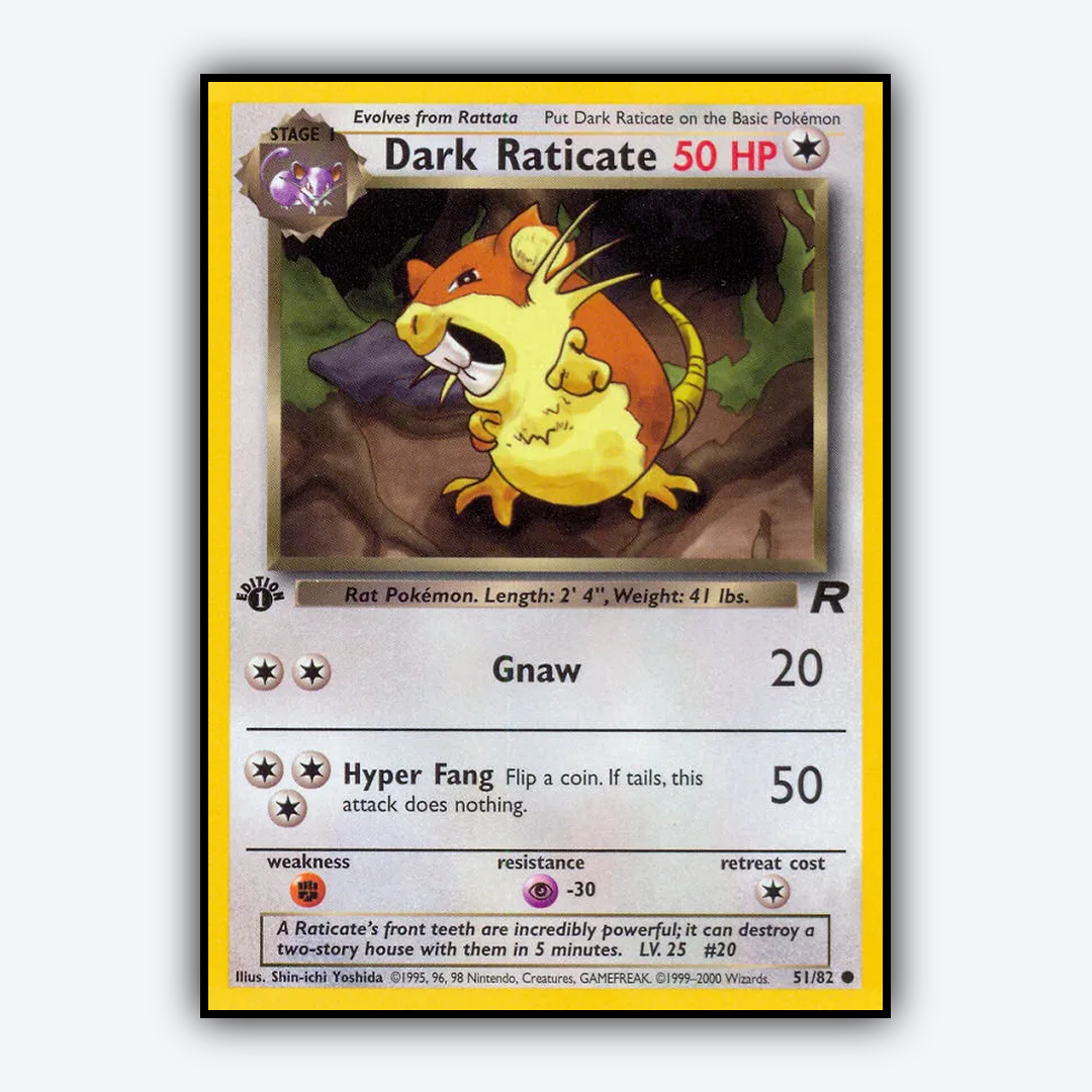 Dark Raticate 051/82 - Team Rocket Set - Card Rug